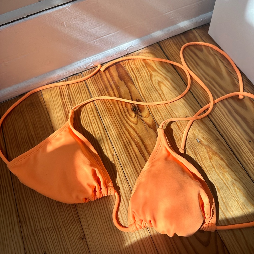 Orange Bikini Top with Straps - Picture 2 of 7
